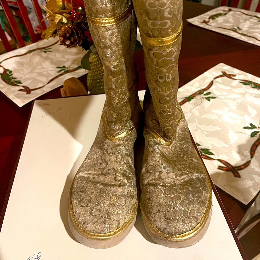 Tall winter coach boots